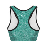 Teal Glitter Artwork Print (NOT Real Glitter) Women's Sports Bra