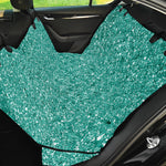 Teal (NOT Real) Glitter Print Pet Car Back Seat Cover