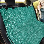 Teal (NOT Real) Glitter Print Pet Car Back Seat Cover