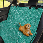 Teal (NOT Real) Glitter Print Pet Car Back Seat Cover