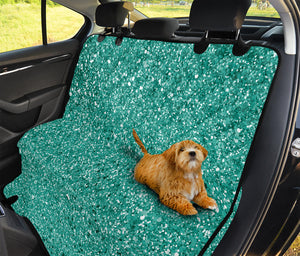 Teal (NOT Real) Glitter Print Pet Car Back Seat Cover