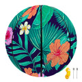 Teal Hawaiian Leaf Flower Pattern Print Basketball