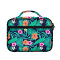 Teal Hawaiian Leaf Flower Pattern Print Briefcase Bible Bag