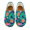 Teal Hawaiian Leaf Flower Pattern Print Casual Shoes