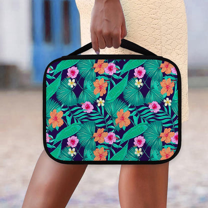 Teal Hawaiian Leaf Flower Pattern Print Classic Bible Case