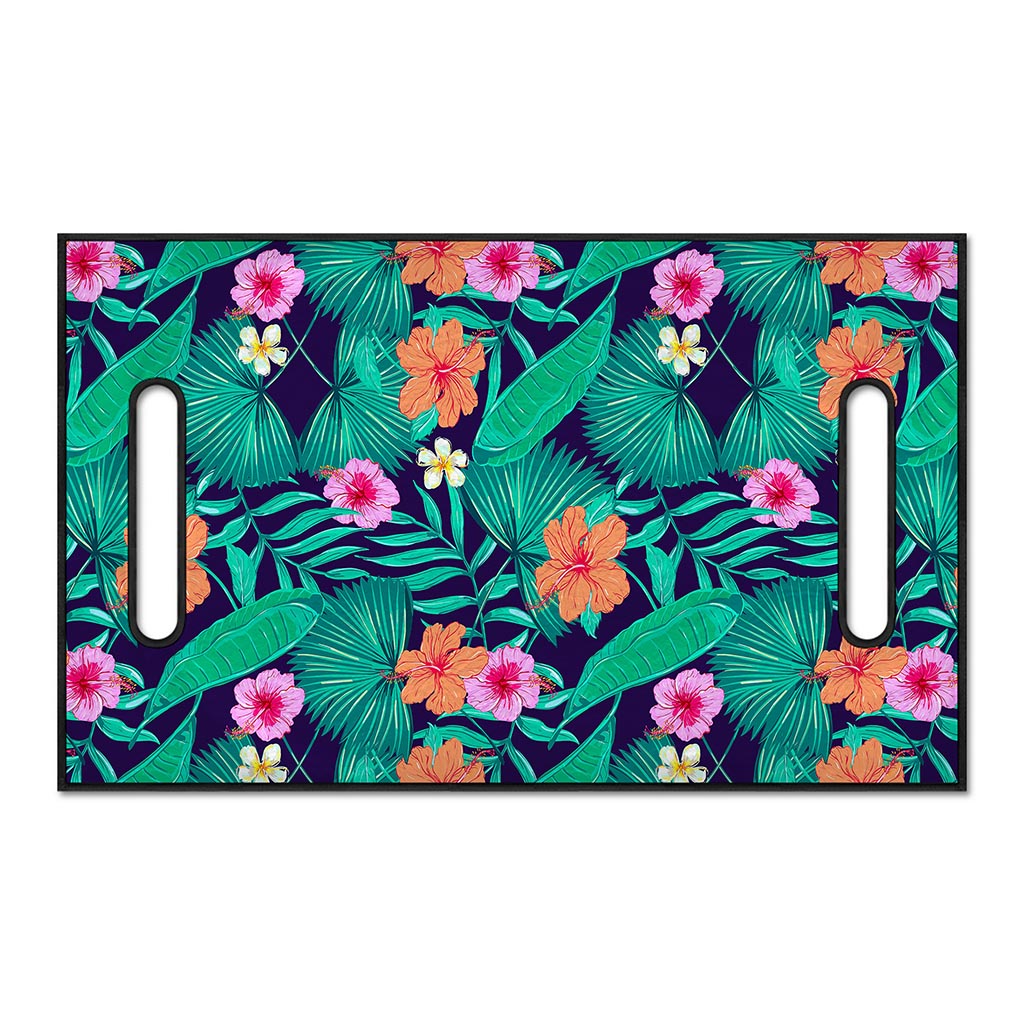 Teal Hawaiian Leaf Flower Pattern Print Golf Cart Seat Cover