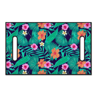 Teal Hawaiian Leaf Flower Pattern Print Golf Cart Seat Cover