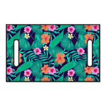 Teal Hawaiian Leaf Flower Pattern Print Golf Cart Seat Cover