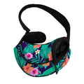 Teal Hawaiian Leaf Flower Pattern Print Pet Sling Carrier