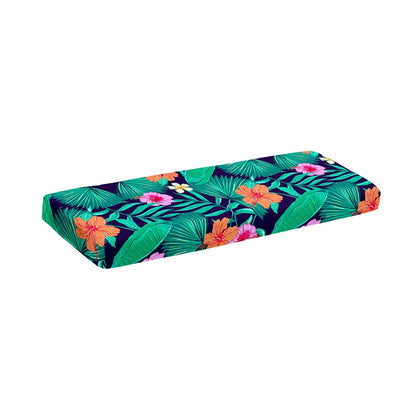 Teal Hawaiian Leaf Flower Pattern Print Piano Keyboard Cover
