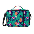 Teal Hawaiian Leaf Flower Pattern Print Shoulder Strap Bible Bag