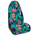 Teal Hawaiian Leaf Flower Pattern Print Waterproof Car Seat Cover