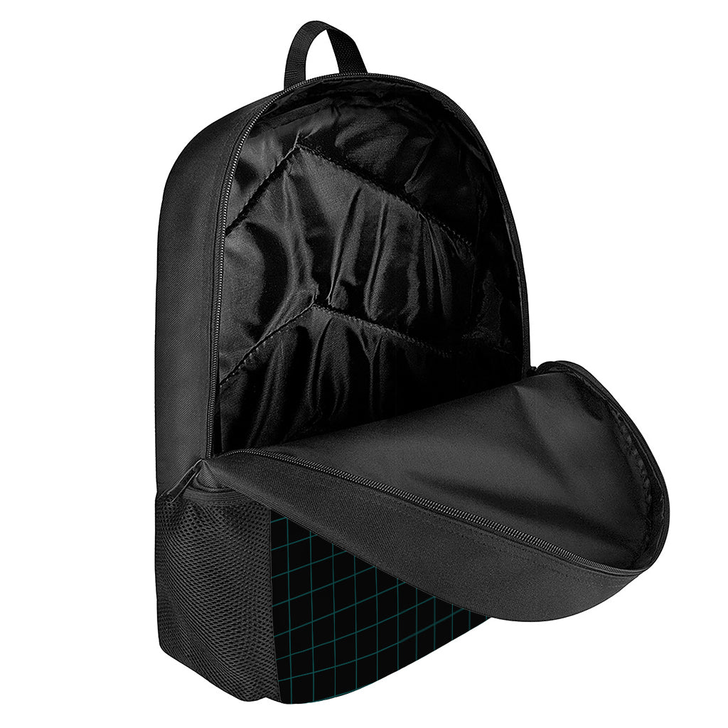 Teal Heartbeat Print 17 Inch Backpack