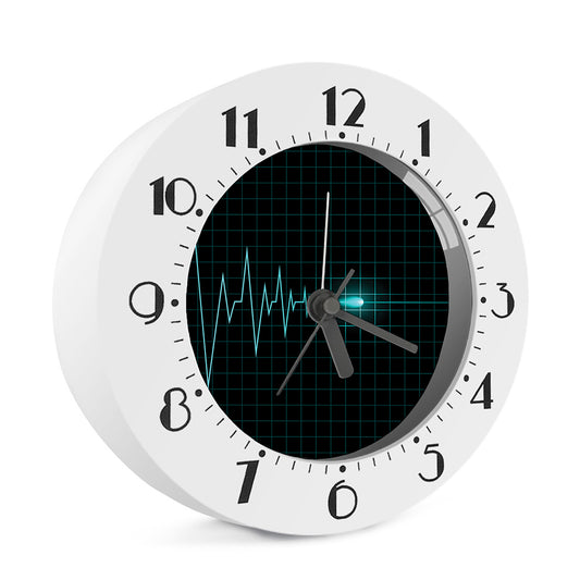 Teal Heartbeat Print Alarm Clock