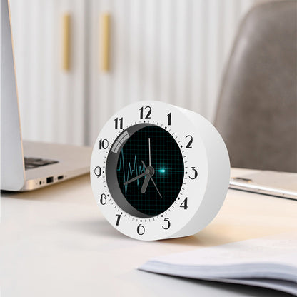 Teal Heartbeat Print Alarm Clock