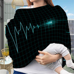 Teal Heartbeat Print Baby Seat Cover