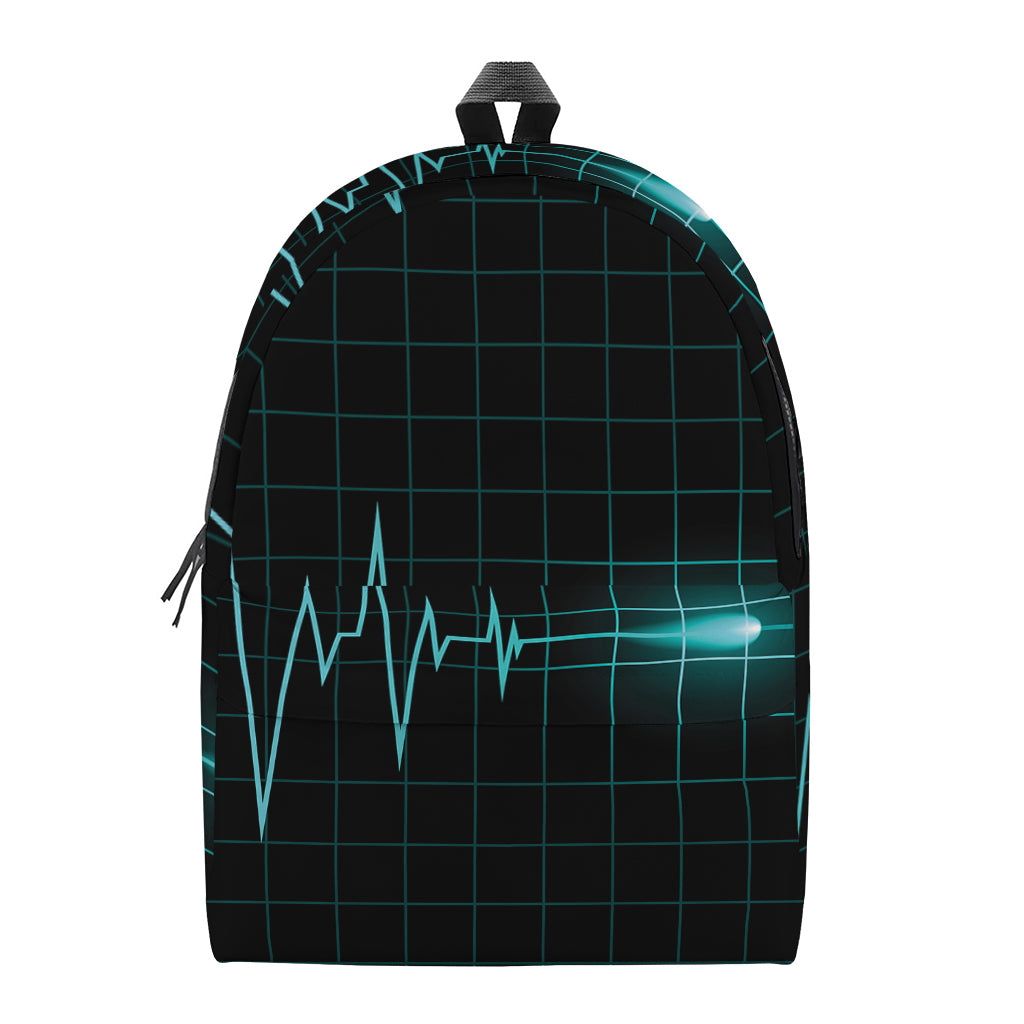 Teal Heartbeat Print Backpack