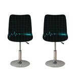 Teal Heartbeat Print Bar Stool Covers