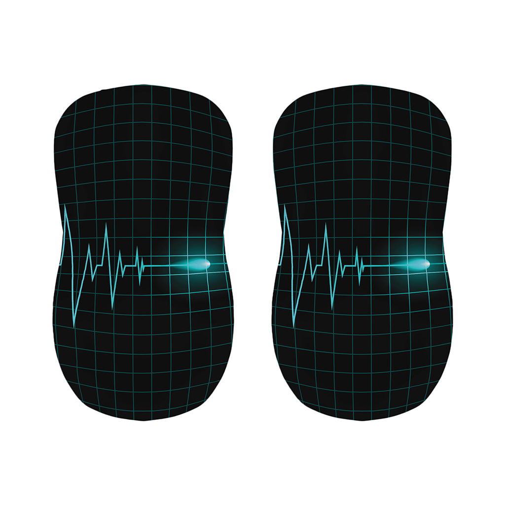 Teal Heartbeat Print Bar Stool Covers