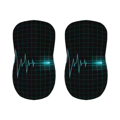 Teal Heartbeat Print Bar Stool Covers