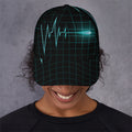 Teal Heartbeat Print Baseball Cap