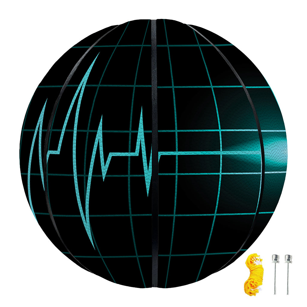 Teal Heartbeat Print Basketball