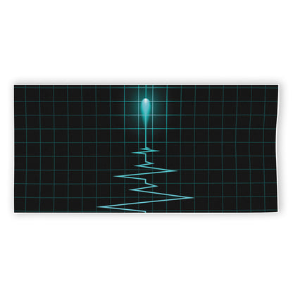 Teal Heartbeat Print Beach Towel