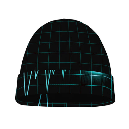 Teal Heartbeat Print Beanie