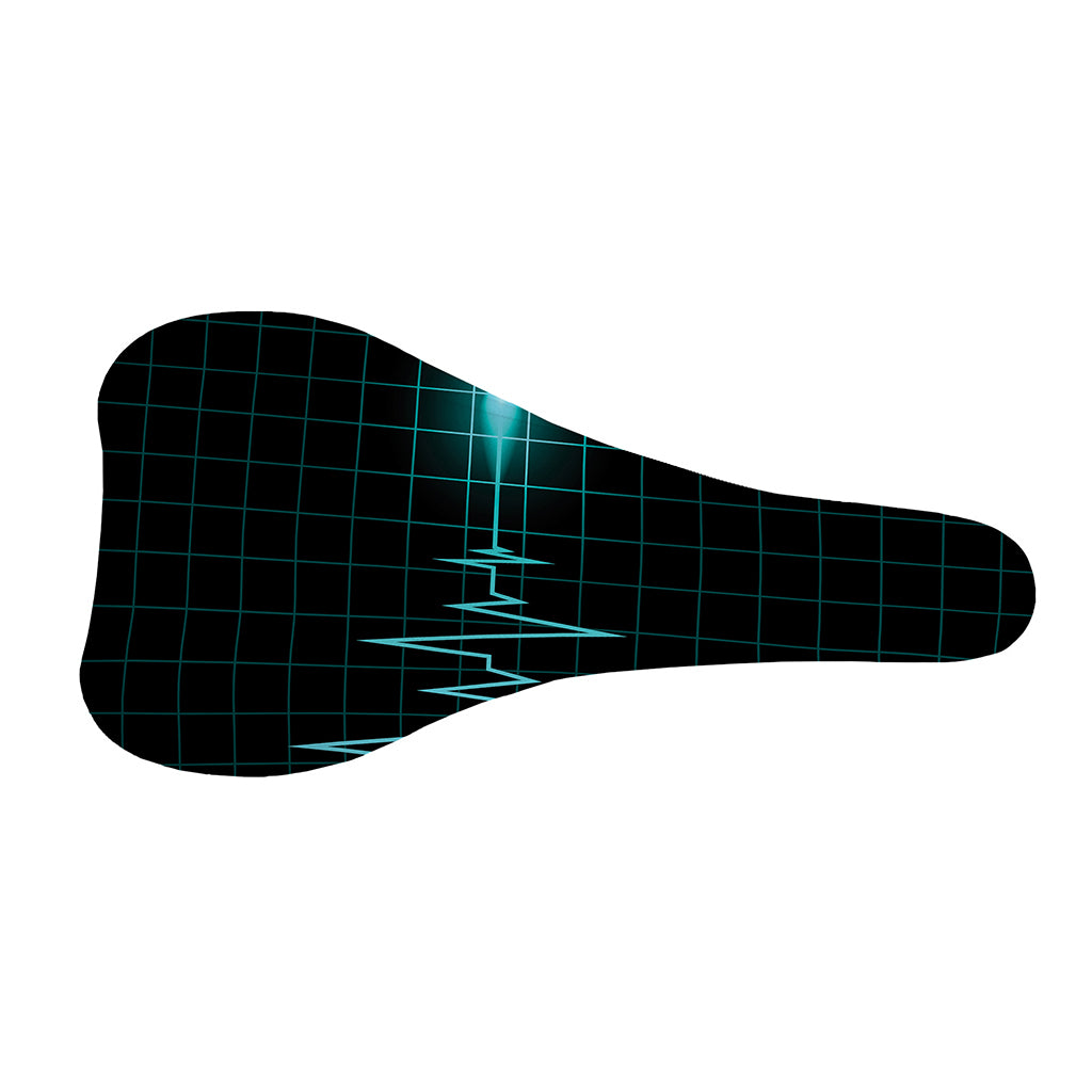Teal Heartbeat Print Bicycle Seat Cover