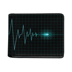 Teal Heartbeat Print Bifold Wallet