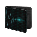 Teal Heartbeat Print Bifold Wallet