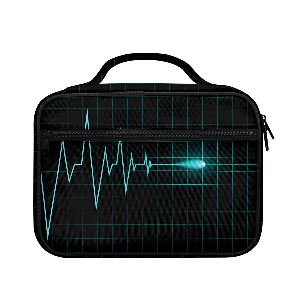 Teal Heartbeat Print Briefcase Bible Bag