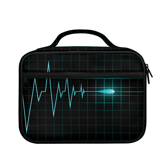 Teal Heartbeat Print Briefcase Bible Bag