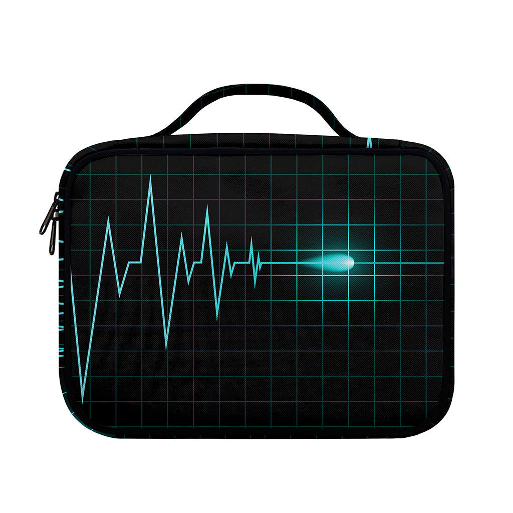 Teal Heartbeat Print Briefcase Bible Bag