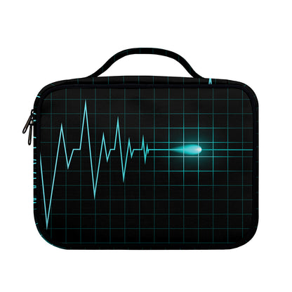Teal Heartbeat Print Briefcase Bible Bag
