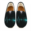 Teal Heartbeat Print Casual Shoes