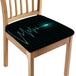Teal Heartbeat Print Chair Cushion Cover