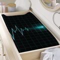 Teal Heartbeat Print Changing Pad Cover