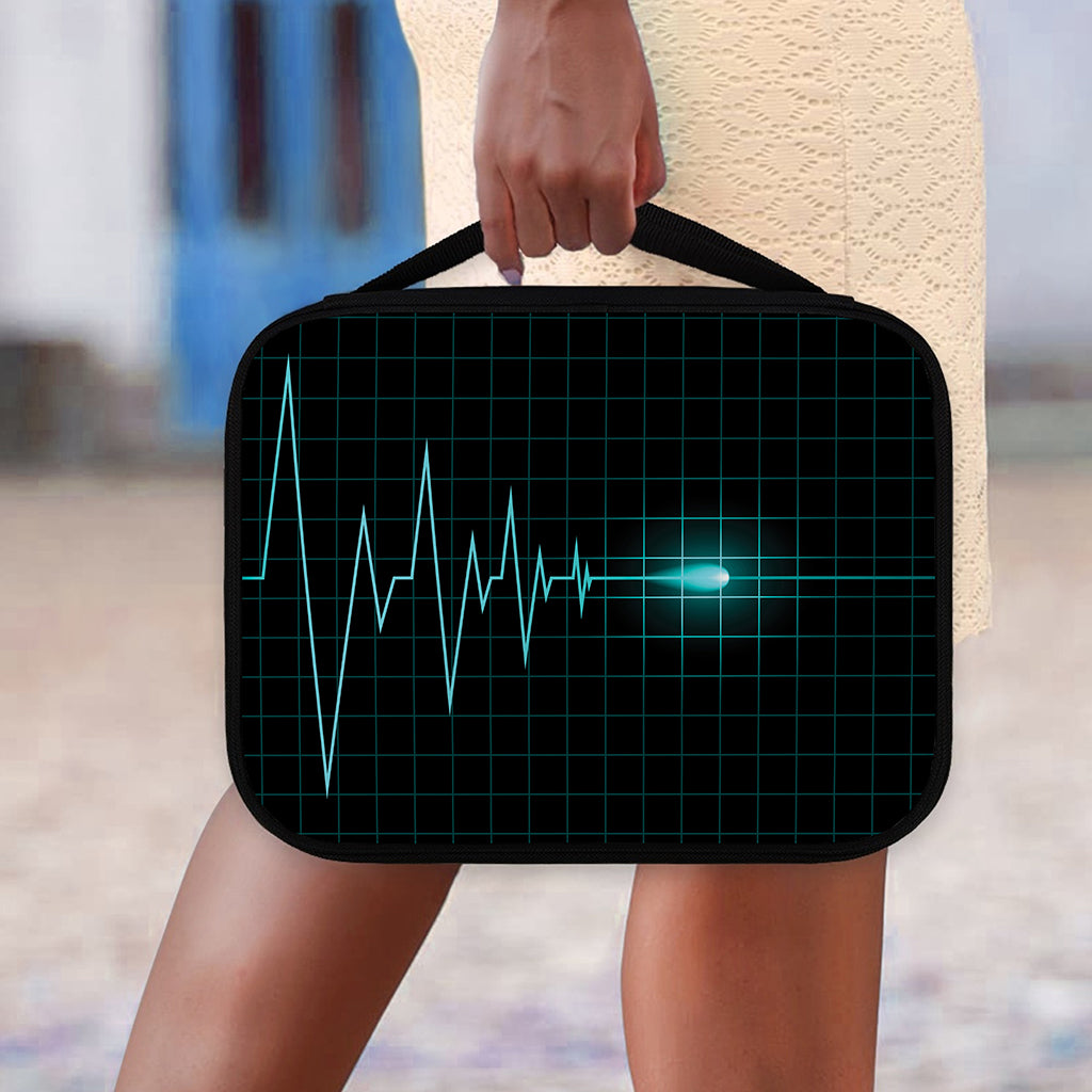 Teal Heartbeat Print Classic Bible Case