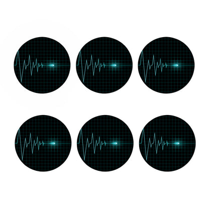 Teal Heartbeat Print Coaster Set