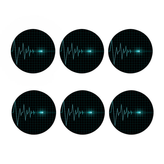 Teal Heartbeat Print Coaster Set