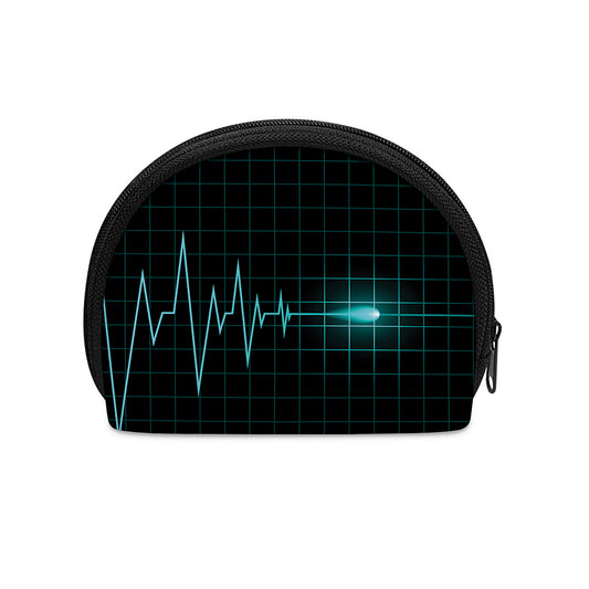 Teal Heartbeat Print Coin Purse