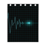 Teal Heartbeat Print Curtain