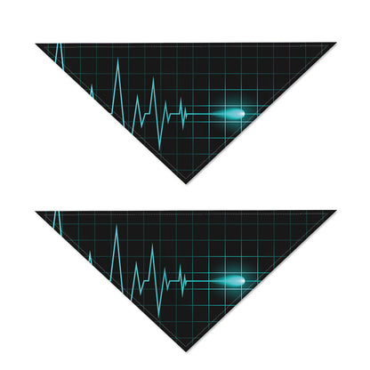 Teal Heartbeat Print Dog Bandana