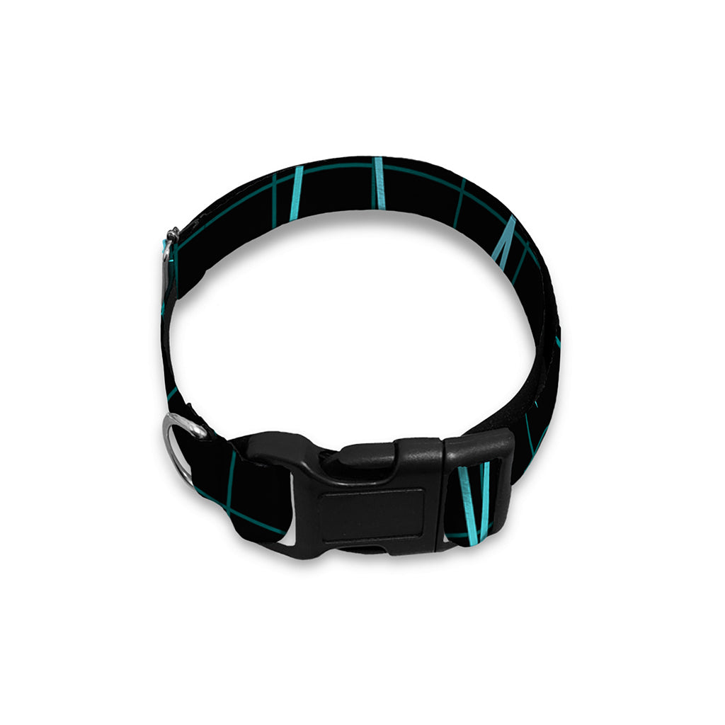 Teal Heartbeat Print Dog Collar