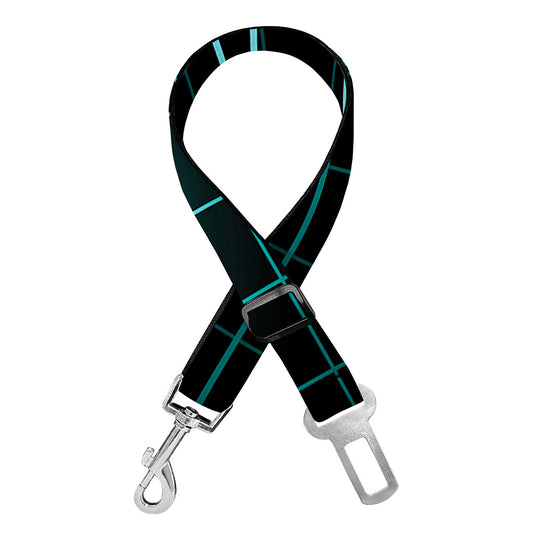 Teal Heartbeat Print Dog Seat Belt