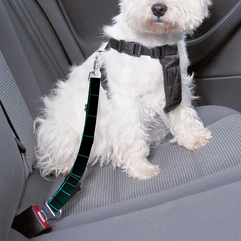 Teal Heartbeat Print Dog Seat Belt