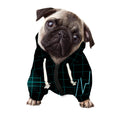 Teal Heartbeat Print Dog Zip Up Hoodie