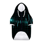 Teal Heartbeat Print Dog Zip Up Hoodie