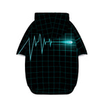 Teal Heartbeat Print Dog Zip Up Hoodie